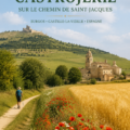 Vue panoramique de Castrojeriz, étape du Camino de Santiago avec ses bâtiments historiques et paysages environnants.