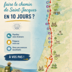 Femme marchant sur le chemin de Santiago, prête pour une aventure