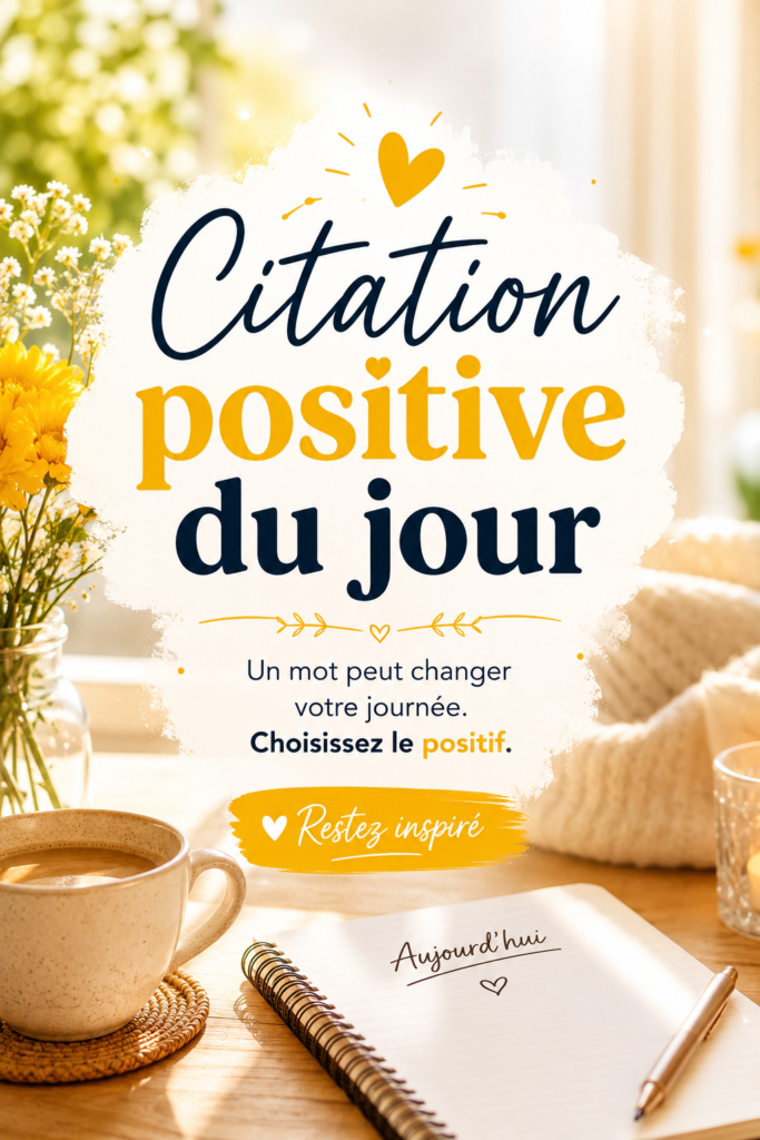 Image inspirante avec une citation positive pour illuminer votre journée.