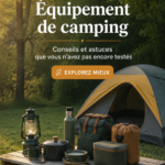 Une tente de camping installée dans un cadre naturel magnifique, symbolisant l'indispensable du camping.