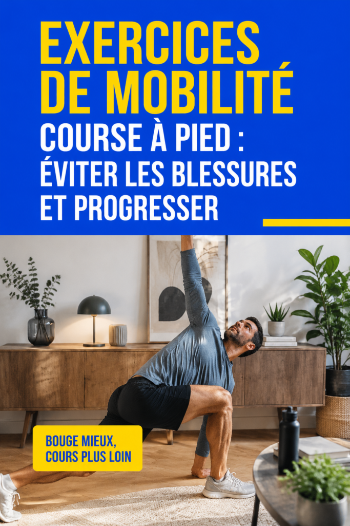 Exercices de mobilité pour la course à pied avec une femme en pleine séance d'étirement.