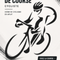 Icônes symboliques représentant le cyclisme, incluant des silhouettes de cyclistes et des logos sportifs.