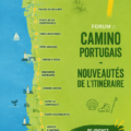 Pèlerins marchant sur le Camino Portugais au milieu de la nature