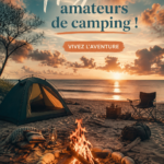 Un groupe de campeurs heureux autour d'un feu de camp sous les étoiles