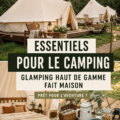 Un espace glamping chic avec des équipements de camping élégants et confortables.