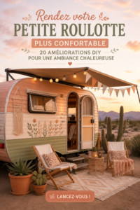 Une petite remorque à camper joliment décorée et accueillante