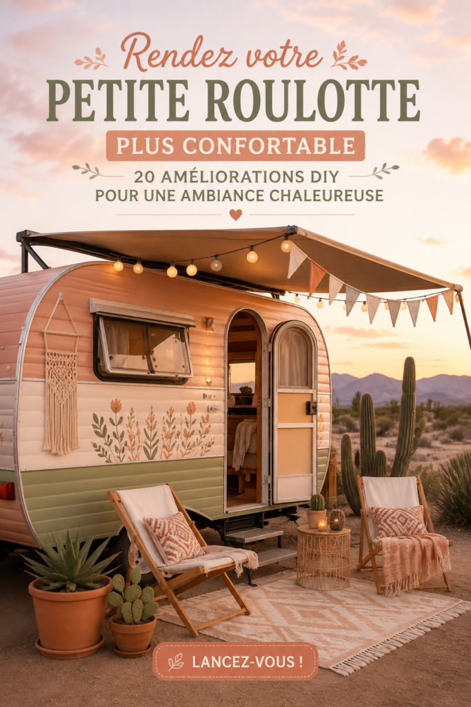 Une petite remorque à camper joliment décorée et accueillante