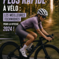 Femme souriante en tenue de cyclisme, prête à pédaler rapidement sur son vélo.