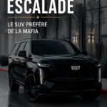 Un Cadillac Escalade garé devant un paysage urbain, représentant le luxe et l'élégance.