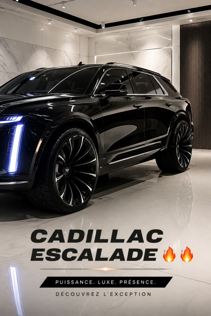 Cadillac Escalade en pleine nature, symbolisant luxe et performance.