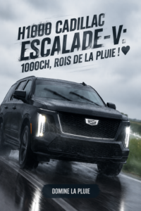 La Cadillac Escalade-V vue de face, mettant en avant son design puissant et élégant.