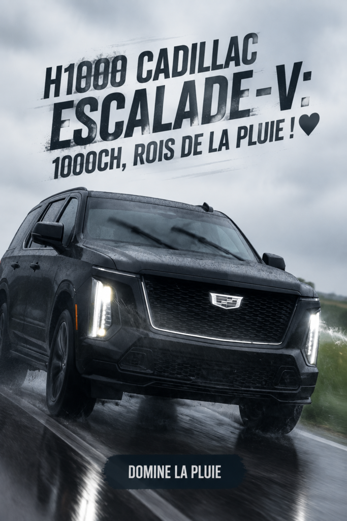 La Cadillac Escalade-V vue de face, mettant en avant son design puissant et élégant.