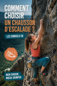 Femme essayant des chaussons d'escalade en magasin, choisissant le bon modèle.