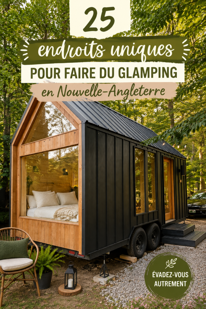 Un charmant hébergement de glamping en pleine nature, entouré d'arbres verdoyants.