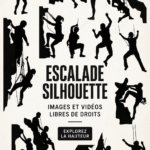Silhouette d'une grimpeuse sur une paroi rocheuse
