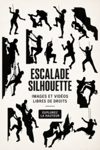 Silhouette d'une grimpeuse sur une paroi rocheuse