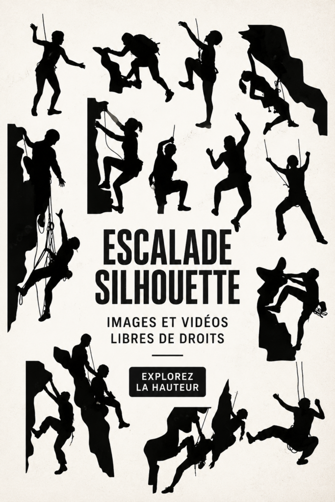 Silhouette d'une grimpeuse sur une paroi rocheuse
