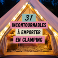 Groupe de femmes en glamping, confortablement installées autour d'un feu de camp.