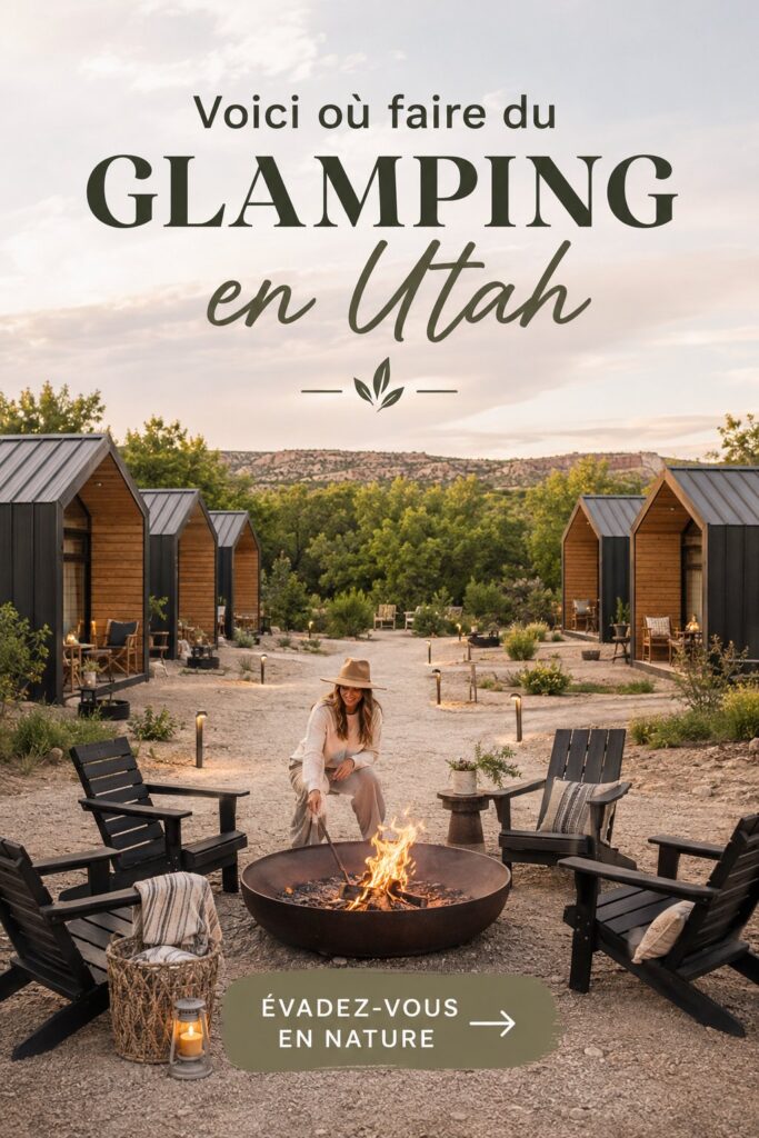 Un cadre naturel idyllique pour un séjour de glamping en Utah avec des tentes confortables.