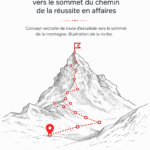 Femme en train d'escalader un sommet dans la nature, prêt à atteindre de nouveaux objectifs.