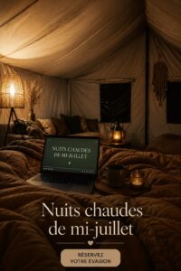 Nuit de glamping sous les étoiles avec une tente confortablement aménagée