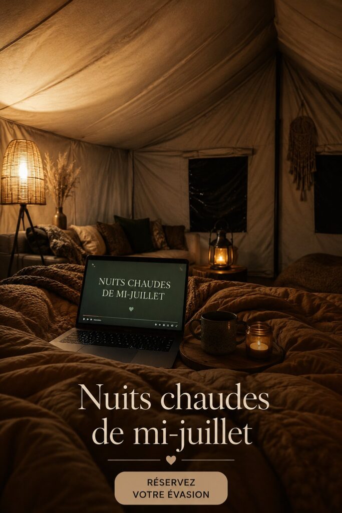 Nuit de glamping sous les étoiles avec une tente confortablement aménagée