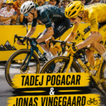 Tadej Pogacar et Jonas Vingegaard lors d'une course de cyclisme