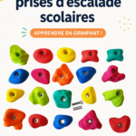 Mur d'escalade scolaire avec des prises colorées - activité sportive pour enfants