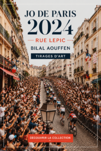 Mur de rue à Paris avec des œuvres de street art inspirées des JO 2024