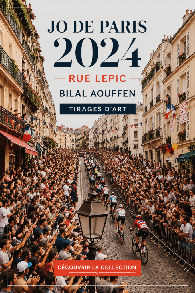 Mur de rue à Paris avec des œuvres de street art inspirées des JO 2024