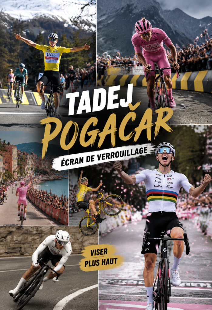 Image inspirante de Tadej Pogačar, coureur cycliste, sur un lockscreen