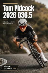 Tom Pidcock en pleine action sur son vélo, inspirant les passionnés de cyclisme.
