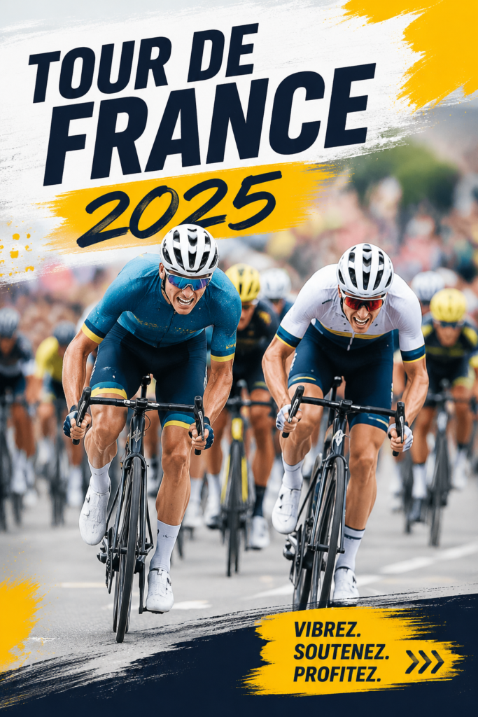 Affiche du Tour de France 2025 mettant en avant le parcours