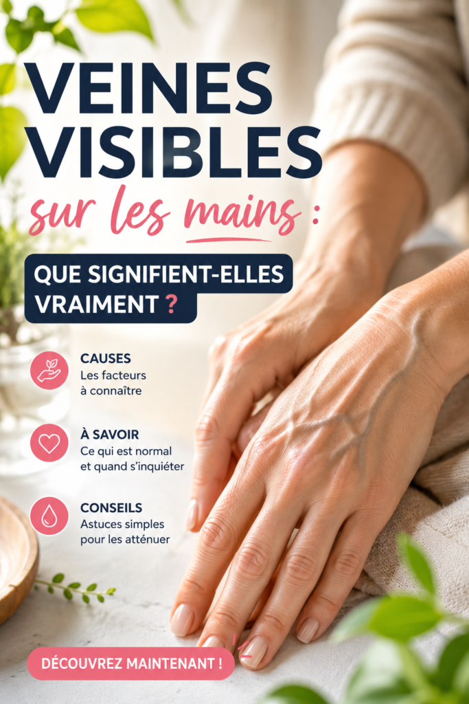 Visibilité des veines sur des mains humaines