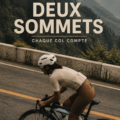 Femme âgée de 30 à 50 ans en train de faire du vélo en pleine nature, rayonnante de bonheur et de dynamisme.