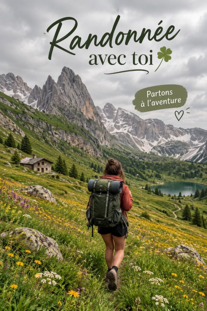 Femme en randonnée dans un cadre naturel apaisant, positivant son bien-être.