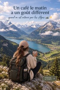 Café matinal entouré des paysages alpins