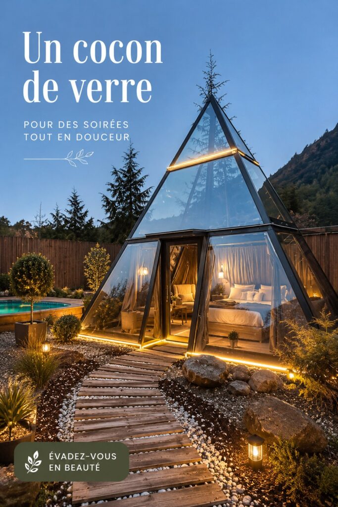Chalet en verre cosy entouré de forêt