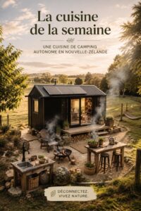 Cuisine de camp écoresponsable en pleine nature avec des matériaux naturels