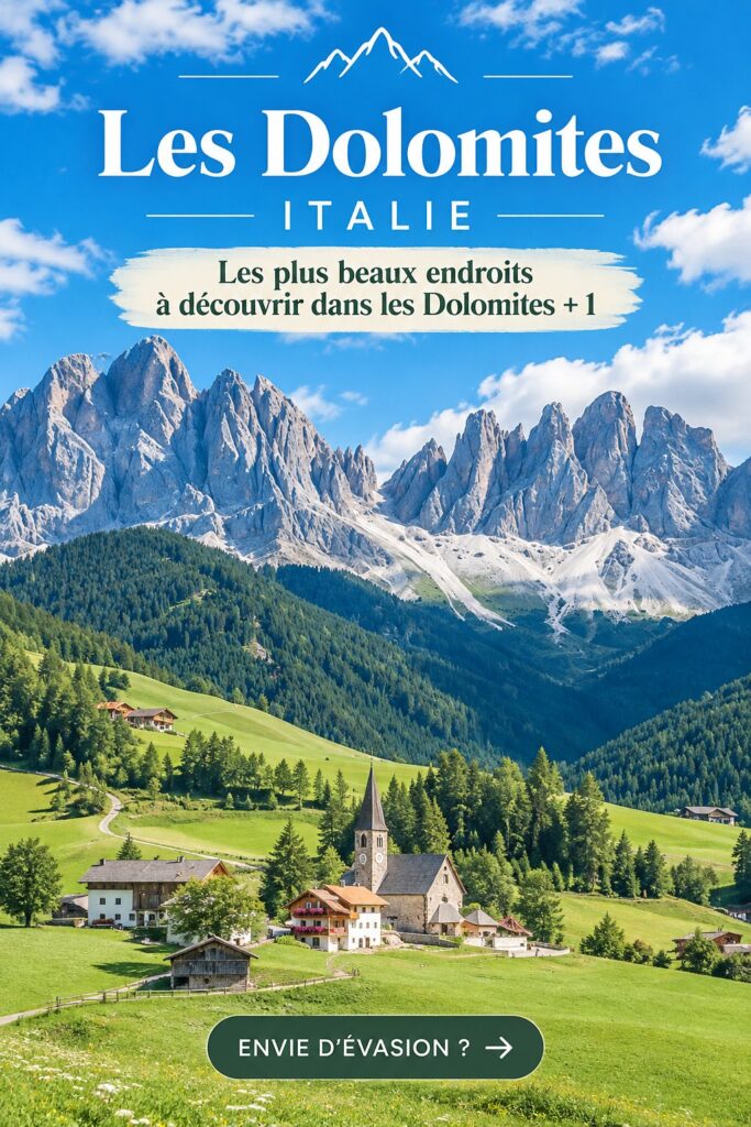 Paysage spectaculaire des Dolomites en Italie, idéal pour un séjour en plein air.