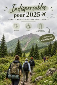 Femme préparant sa valise avec des produits de beauté et des vêtements élégants pour voyager.