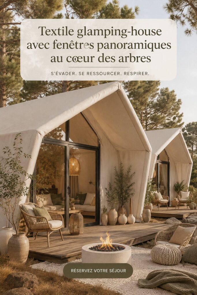 Gîte glamping avec vue panoramique au milieu des arbres