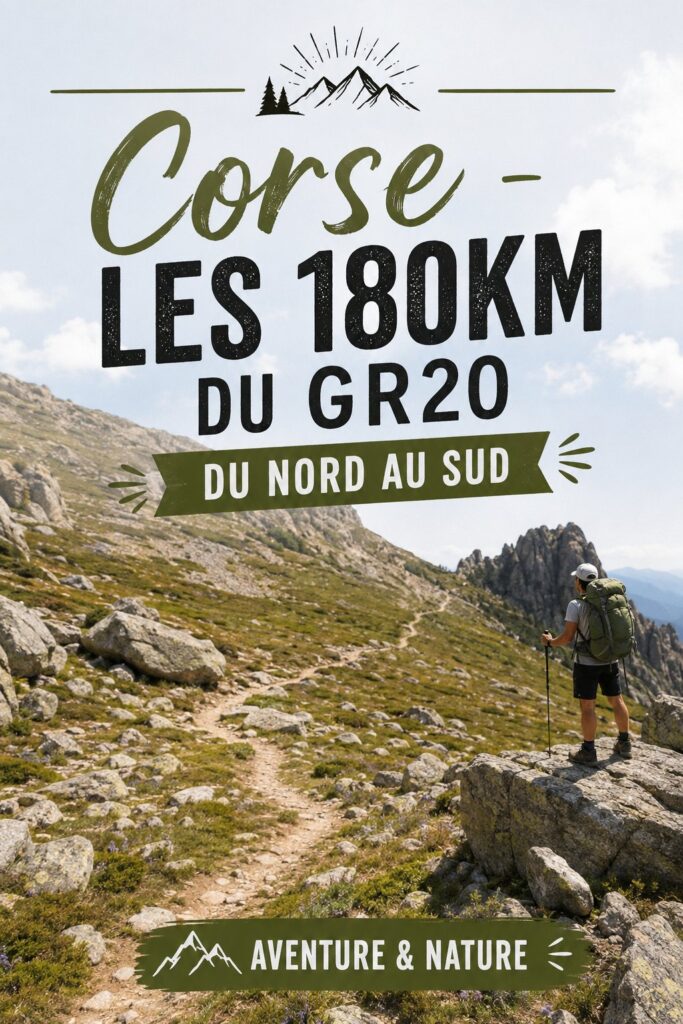 Vue panoramique sur le GR20, un sentier de randonnée emblématique en Corse