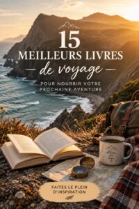 Couverture de livre de voyage inspirant avec des paysages