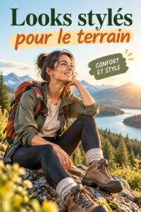Femme portant une tenue sportive chic en extérieur, prête pour une activité outdoor.
