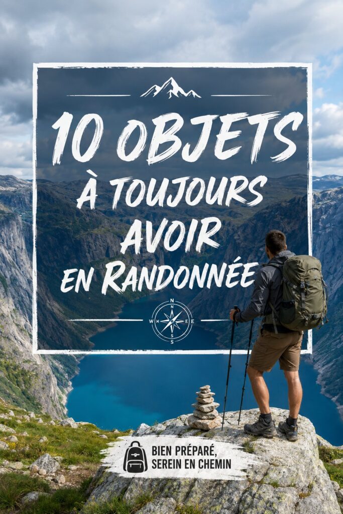 Collection d'objets indispensables pour une randonnée en pleine nature