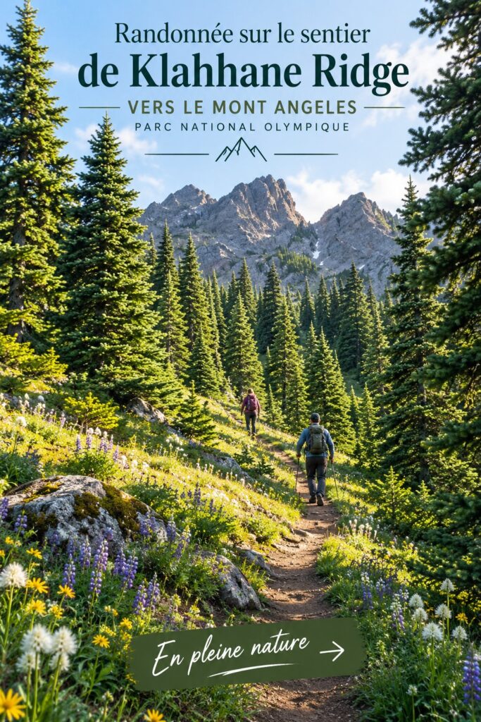 Le sentier de Klahhane Ridge menant au Mont Angeles avec des vues panoramiques