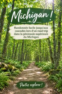 Randonnée vers une magnifique chute d'eau dans le Michigan en été