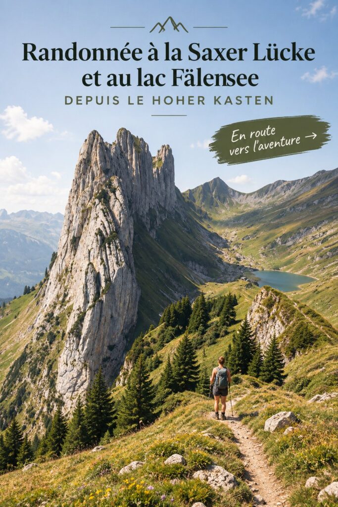 Randonnée à Saxer Lücke avec vue sur le lac Fälensee.