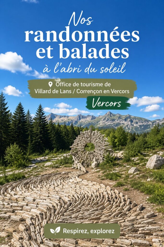 Vue d'un sentier ombragé dans le Vercors, parfait pour la randonnée